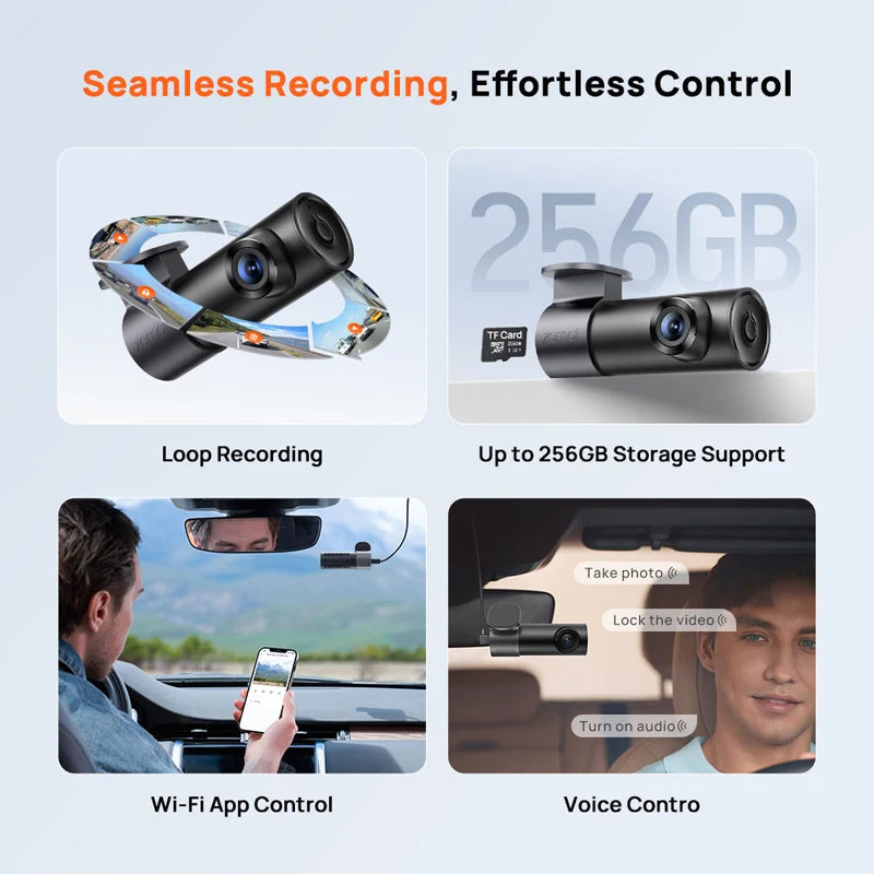 70mai Dash Cam M310 Plus 2K 1440P 143°FOV F1.55 Smart Voice Control 24H Parking Guard Night Vision 70mai M310 Plus 2K Car DVR sayaragear