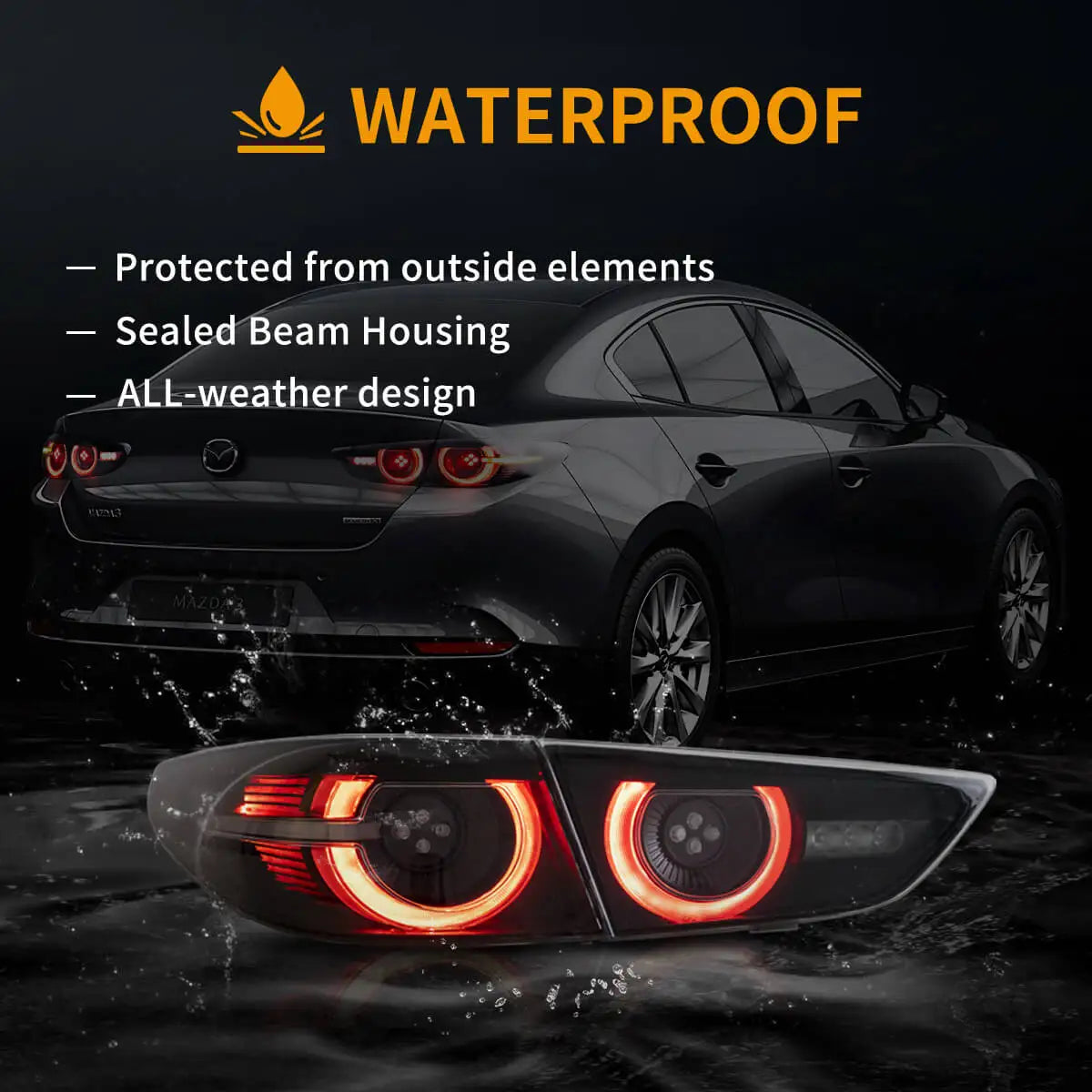 VLAND 19-22 Mazda3 Axela 4th Gen (BP) Sedan LED Tail Lights With Dynamic Welcome Lighting sayaragear