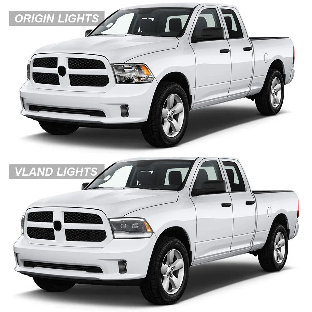 Vland 09-18 Ram 1500 2500 3500 HeadLights Full LED Black sayaragear