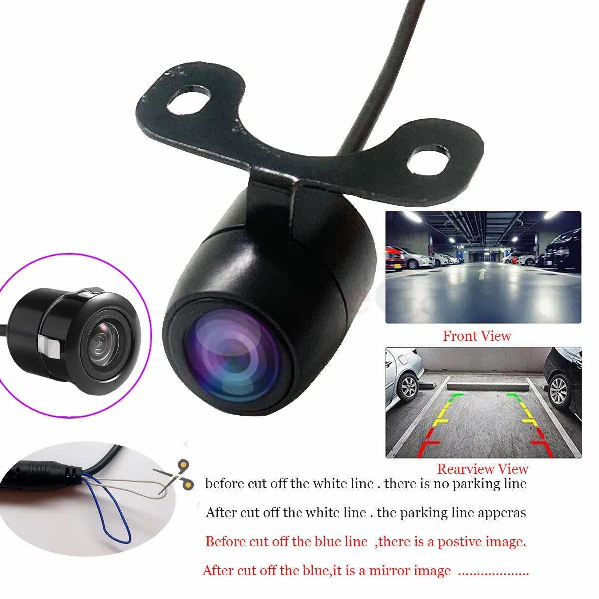 Car Backup CCD Front Rear View Camera 170 Degree Wide Angle Waterproof Without Guide Line Auto Parking Sensor System sayaragear