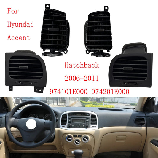 2Pcs Front Central Dashboard Air Vent Outlet Grill Panel For Hyundai Accent Hatchback 2006-2011 974101E000 974201E000 sayaragear