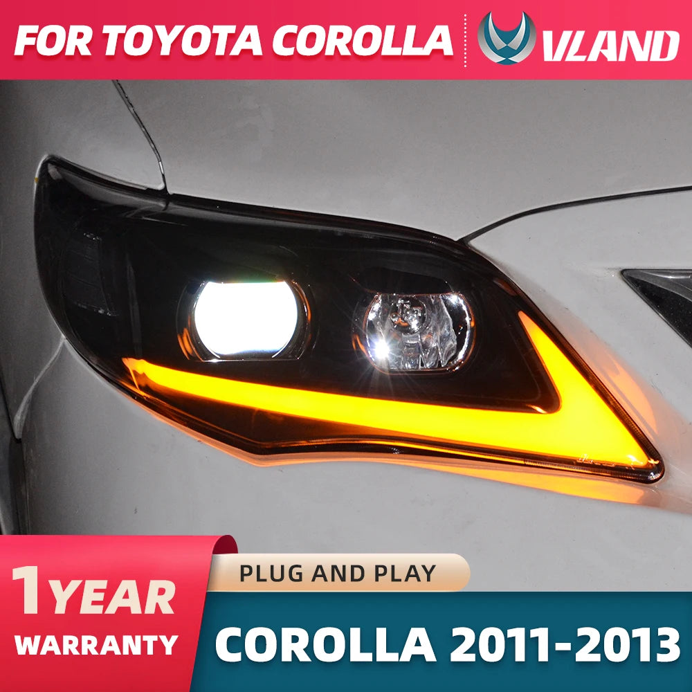 VLAND Led Daytime Running Light For Toyota Corolla 2011 2012 2013 Auto DRL Headlight Front Cover Fog Lamp Car Accessorie sayaragear