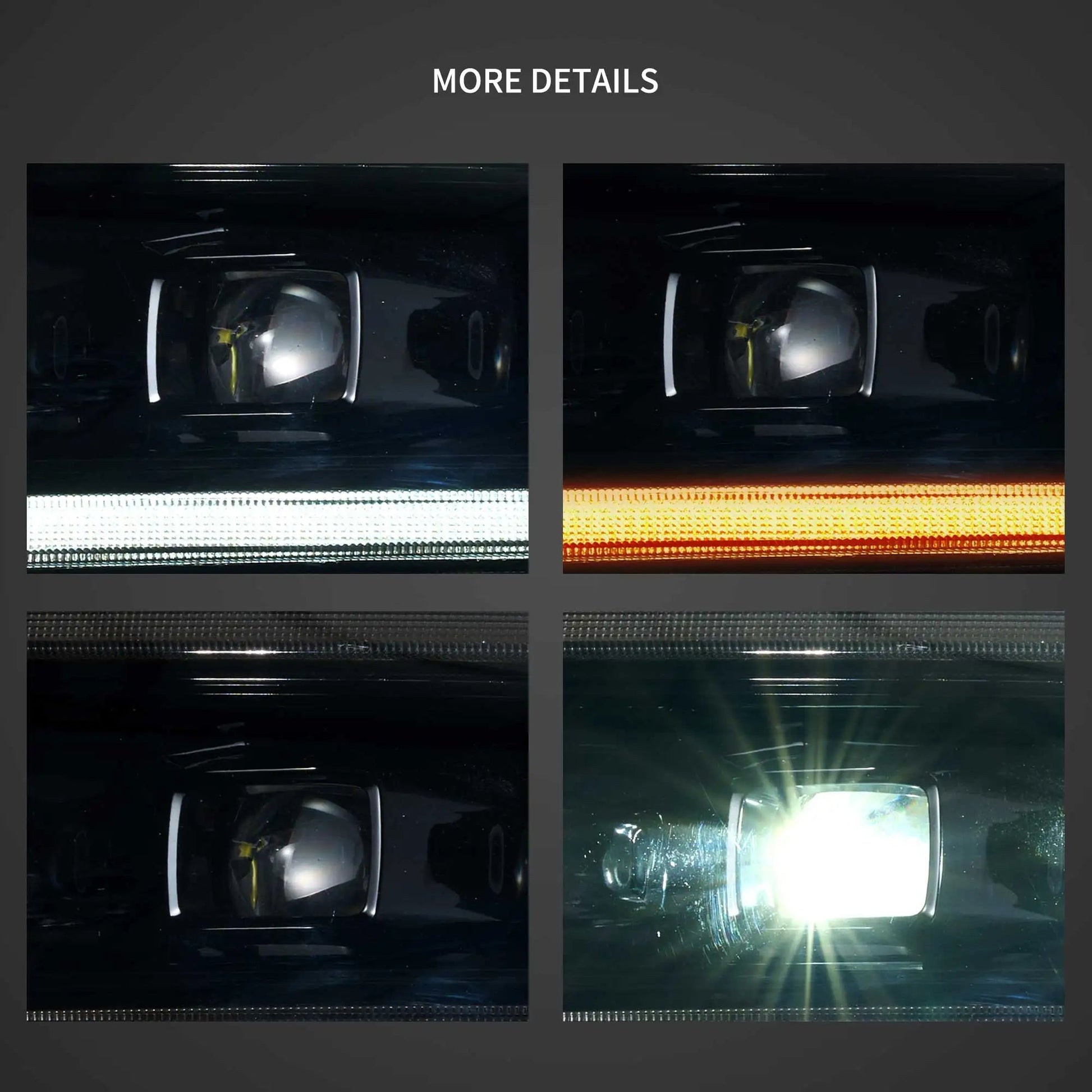VLAND Bi-LED Projector Headlights Black For 2015-2023 Dodge Charger LED DRL Sequential Turn Signal Front Lamp Assembly sayaragear