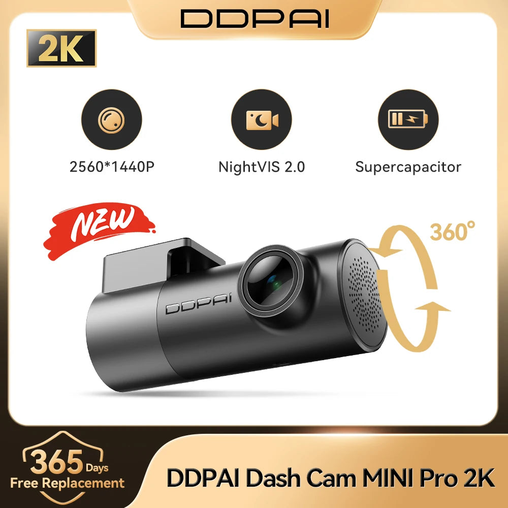 DDPAI MINI Pro 2K Dash Cam WiFi Car DVR Night Vision Smart Voice Control Support 24H Parking Monitor Car Dash Camera Recorder sayaragear