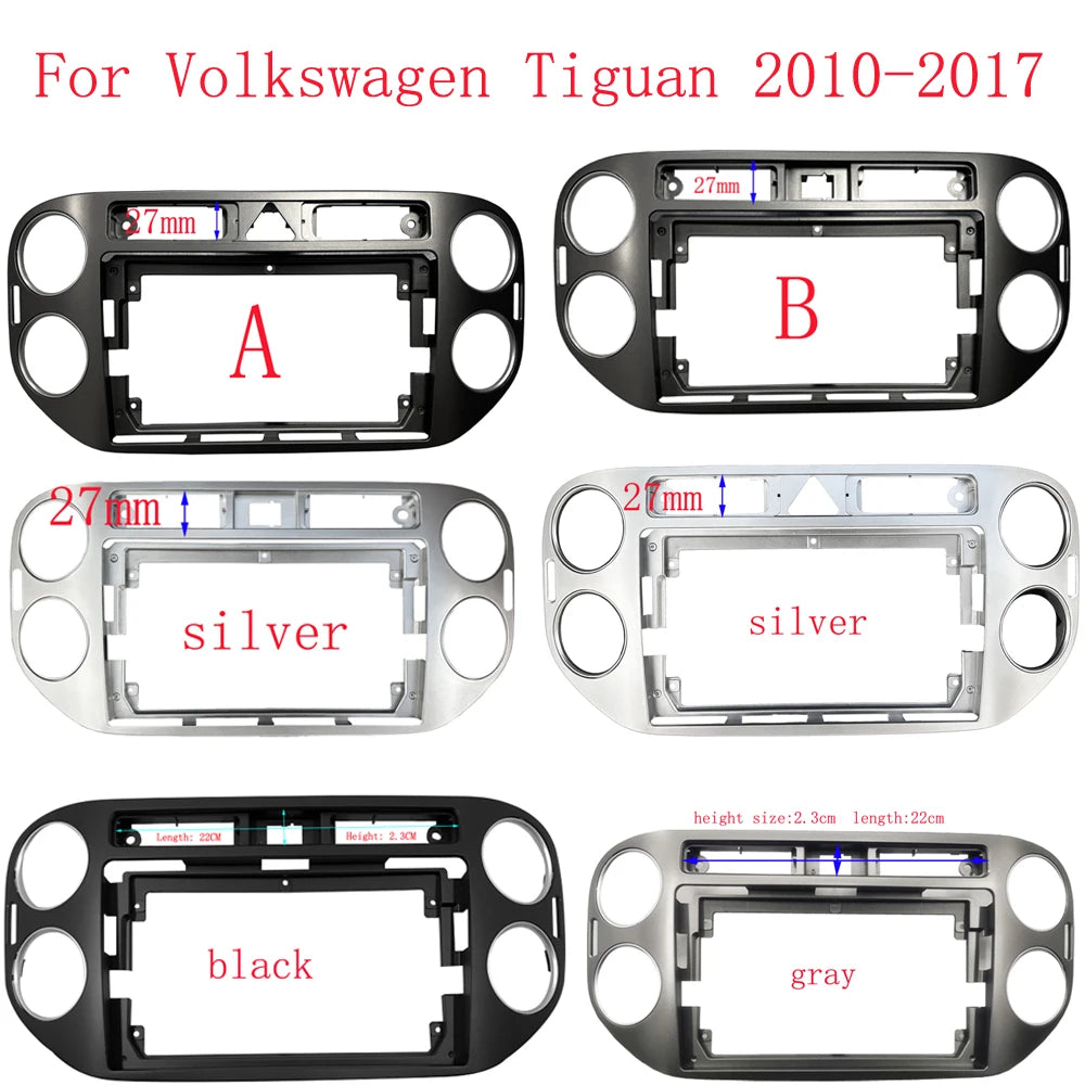 HAOCHEN Car Accessory Double Din 9 Inch Audio Plastic Fascia Gps Mp4 Radio Panel Frame for VW Tiguan 2010+ Dashboard Kit sayaragear