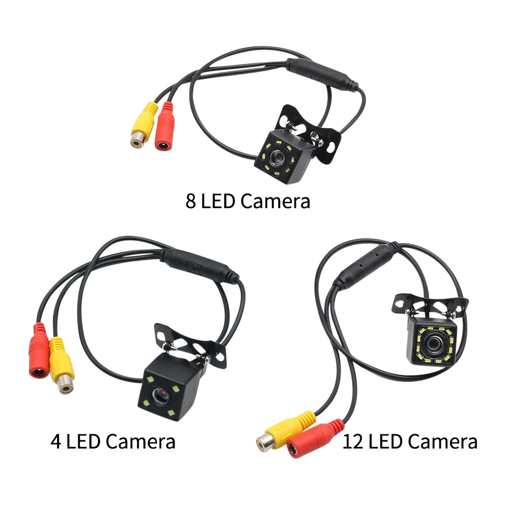 Wide Angle HD Car Rearview Camera Rear View Video Vehicle Camera Backup Reverse Camera 4/8/12 LED Night Vision Parking Camera sayaragear