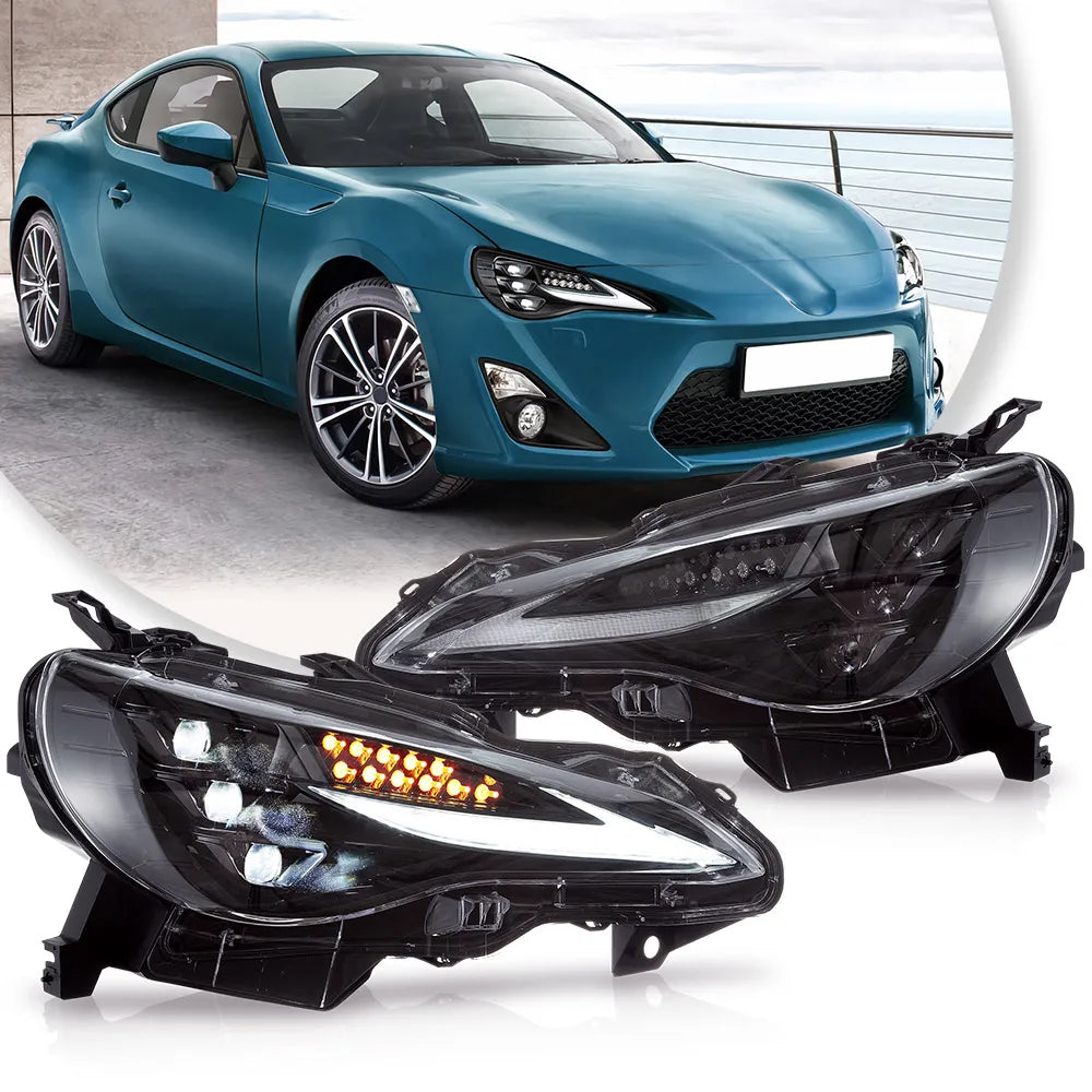 Vland 12–21 86 Subaru BRZ Scion FR-S RGB Headlights Full LED with DRL Color Changing Front Headlamp Assembly Upgrade sayaragear