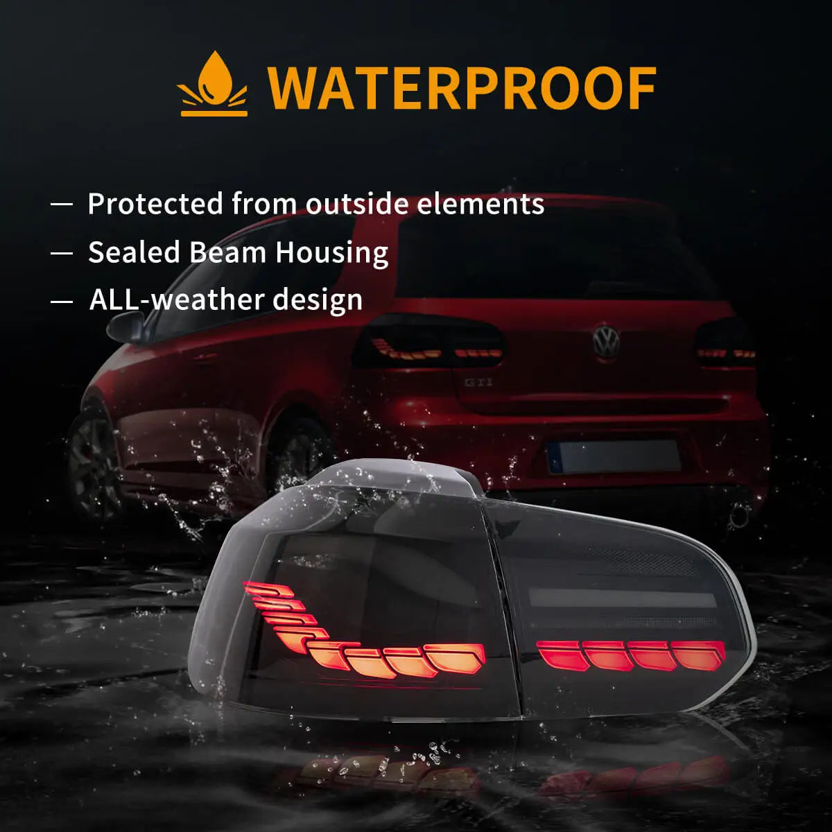 Vland 08-14 Golf 6th Gen Mk6 Hatchback II OLED Tail Lights With Dynamic Welcome Lighting (GTS Style) sayaragear