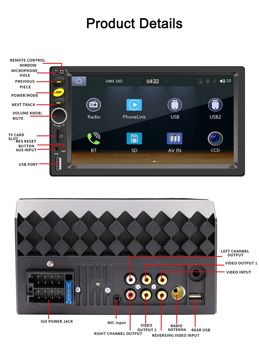 7/9/10 inch Universal Android 13 Car Radio 32G/64G Autoradio android 2 Din car radio GPS BT Central Multimedia Smart car systems sayaragear