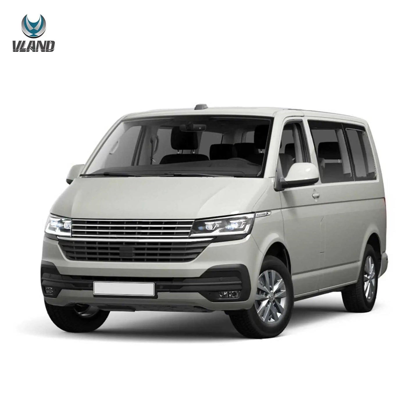 VLAND LED Dual Beam Projector Headlights Black Fit 2019-2024 VW Transporter T6.1 Facelift Headlamps sayaragear