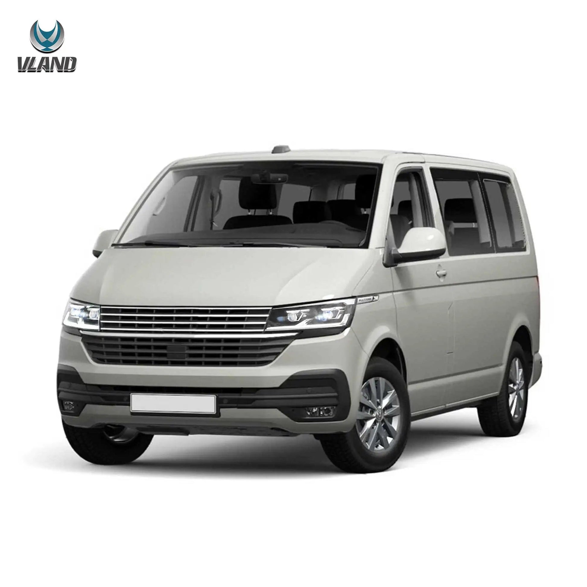 VLAND LED Dual Beam Projector Headlights Black Fit 2019-2024 VW Transporter T6.1 Facelift Headlamps sayaragear
