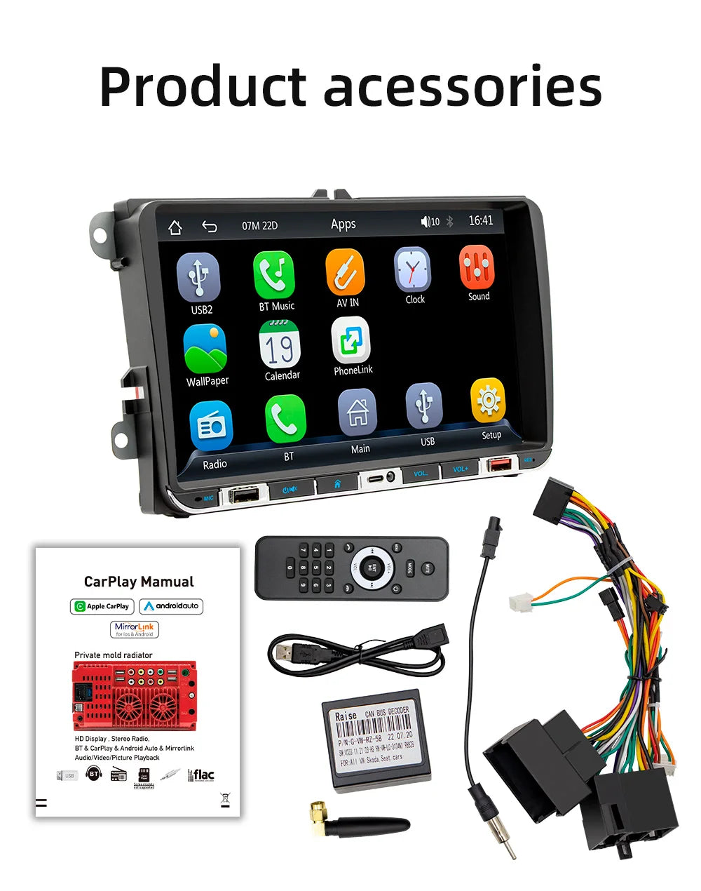 DuoDton 2 Din 9 inch Android Car Radio GPS 4G WiFi DSP Carplay For VW / Volkswagen Skoda Octavia golf 6 touran passat polo Jetta sayaragear
