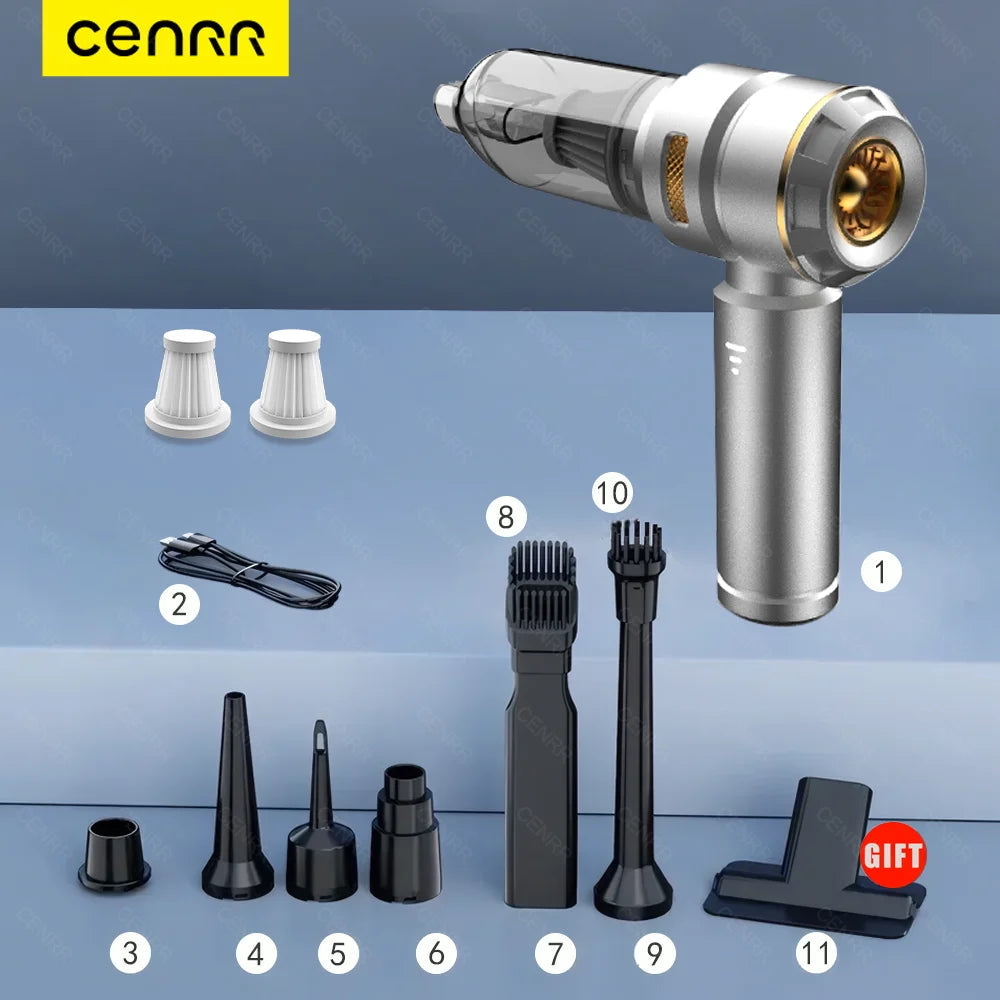 CENRR 998000PA Car Vacuum Cleaner Powerful Portable HandHeld Vacuum Cleaner For Car Wireless Cleaner Robot Car Accessories sayaragear