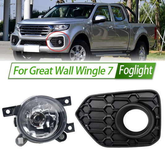 For Great Wall Wingle 7 Foglight Car Fog Light Assembly Halogen Front Bumper Fog Lamp Kit Frame Cover Housing sayaragear
