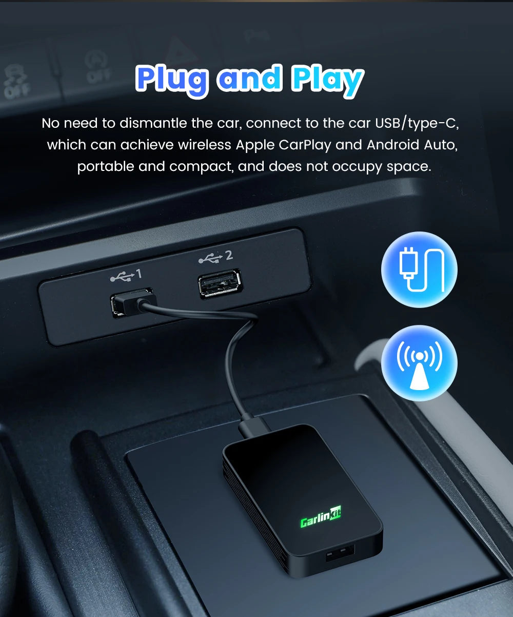 CarlinKit 5.0 & CarlinKit 4.0 Wireless CarPlay Android Auto Waze Music Spotify Auto For Audi Golf Peugeot Mazda KIA Mercedes MG sayaragear