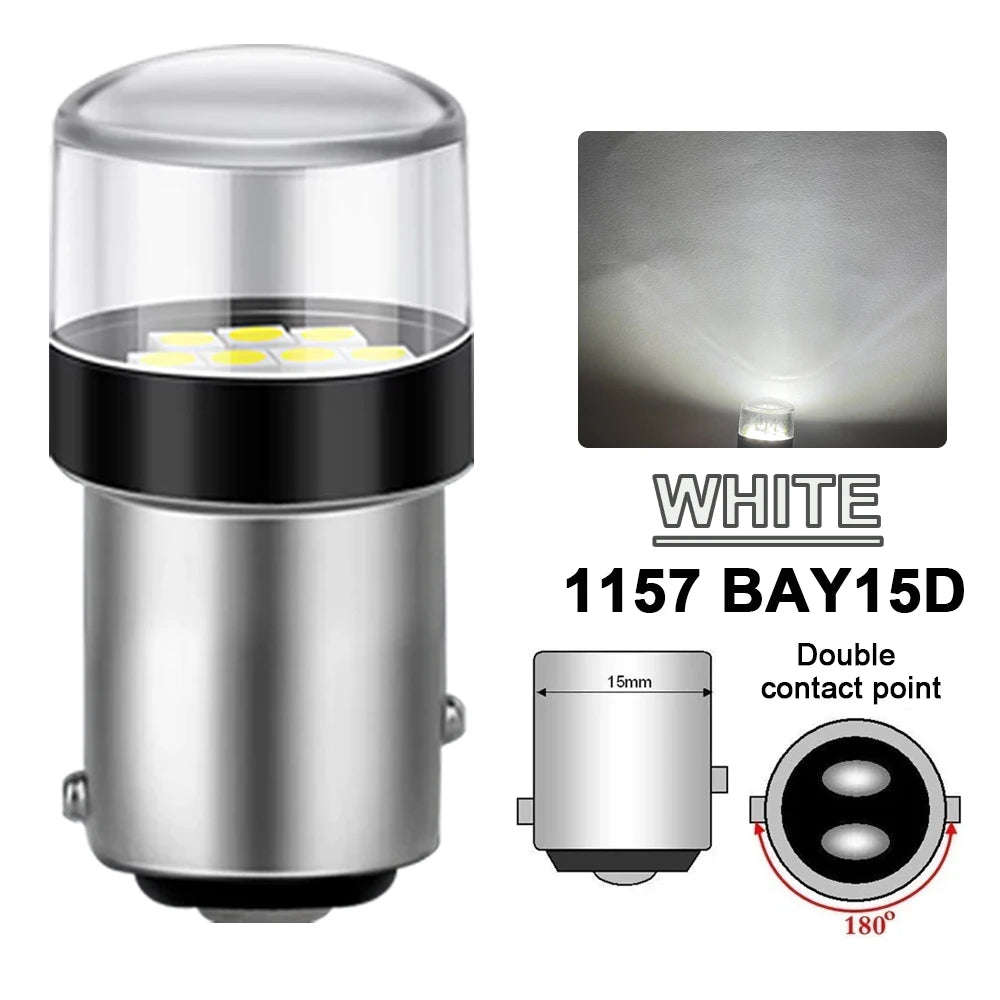 2-10 PCS 1156 BA15S 1157 BAY15D LED Bulbs 12V 3030 Chips 6500K White Super Bright Car Tail Turn Signal Parking Reverse Lights sayaragear