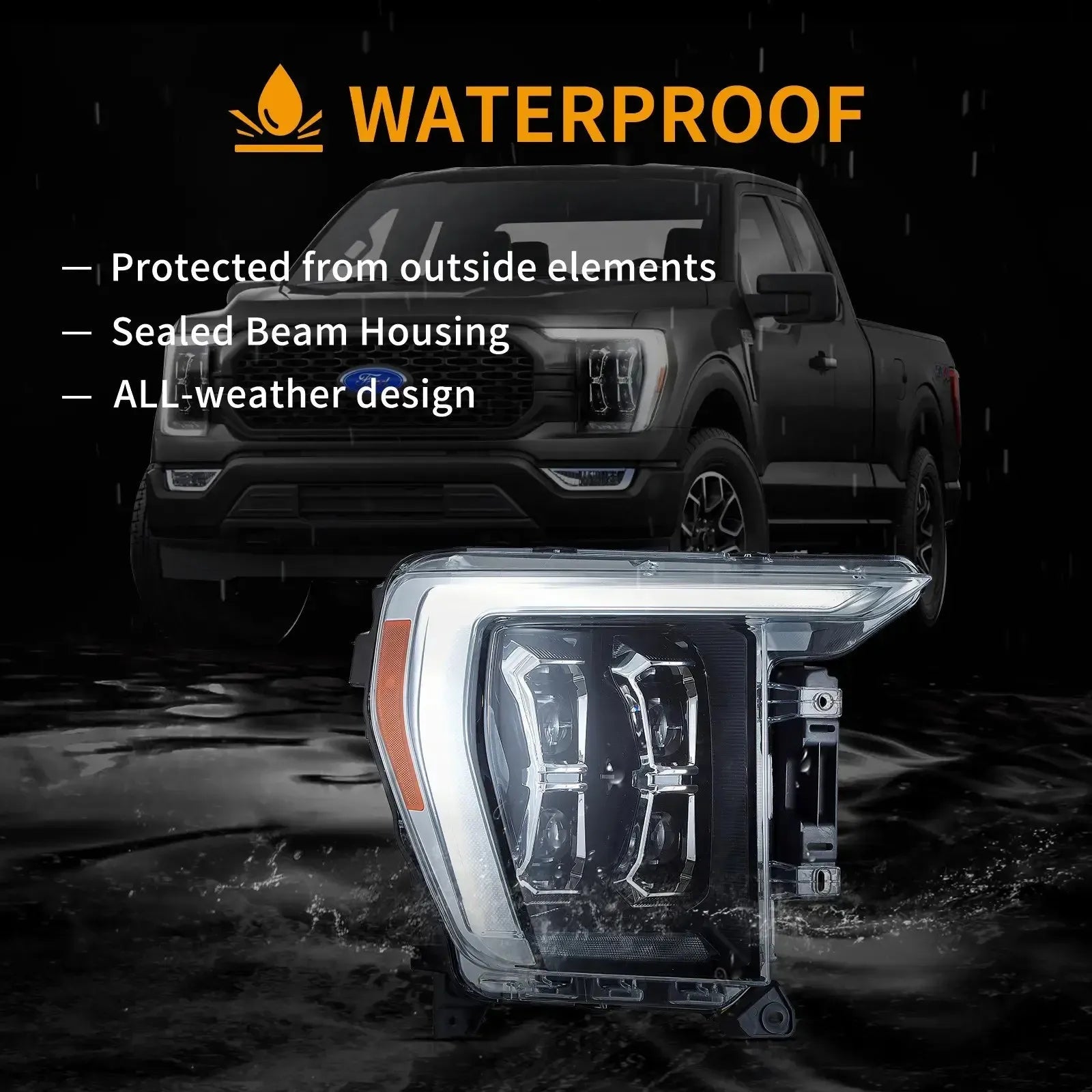Vland 21-23 F150 14th Gen Projector Full LED Matrix Headlights Upgrade with Enhanced Brightness and Modern Design sayaragear