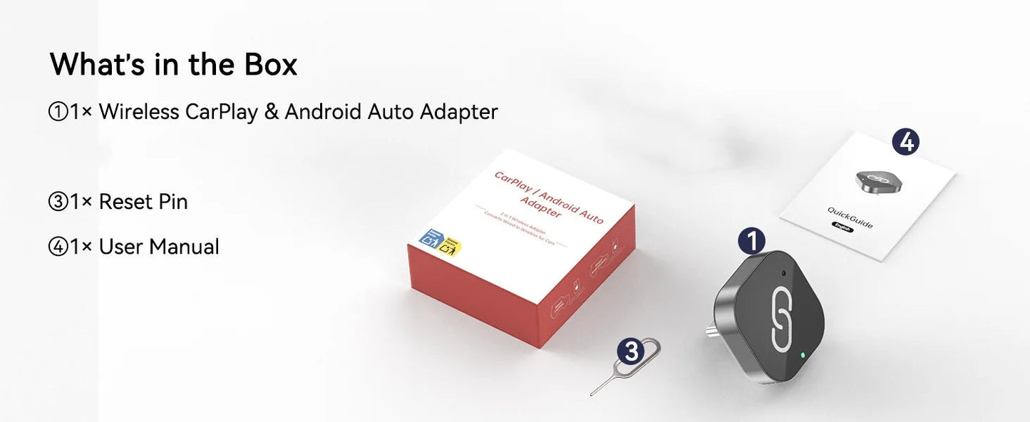 Spedal 2025 Latest Wireless CarPlay Apapter USB CarPlay & Android Auto,Type-C Port,Converts Wired to Wireless,Plug & Play,Auto-C sayaragear