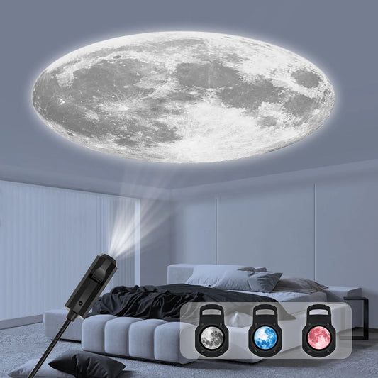 Three-color moon-changeable atmosphere light, LED starry sky projection light, USB interface electronic light sayaragear