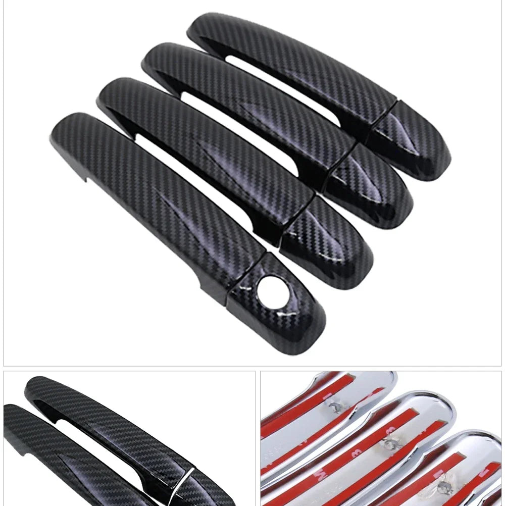 for Suzuki Maruti Swift DZire 2004~2015 Carbon Fiber Door Handle Cover Catch Trim Exterior Car Accessories 2005 2007 2009 2010 sayaragear