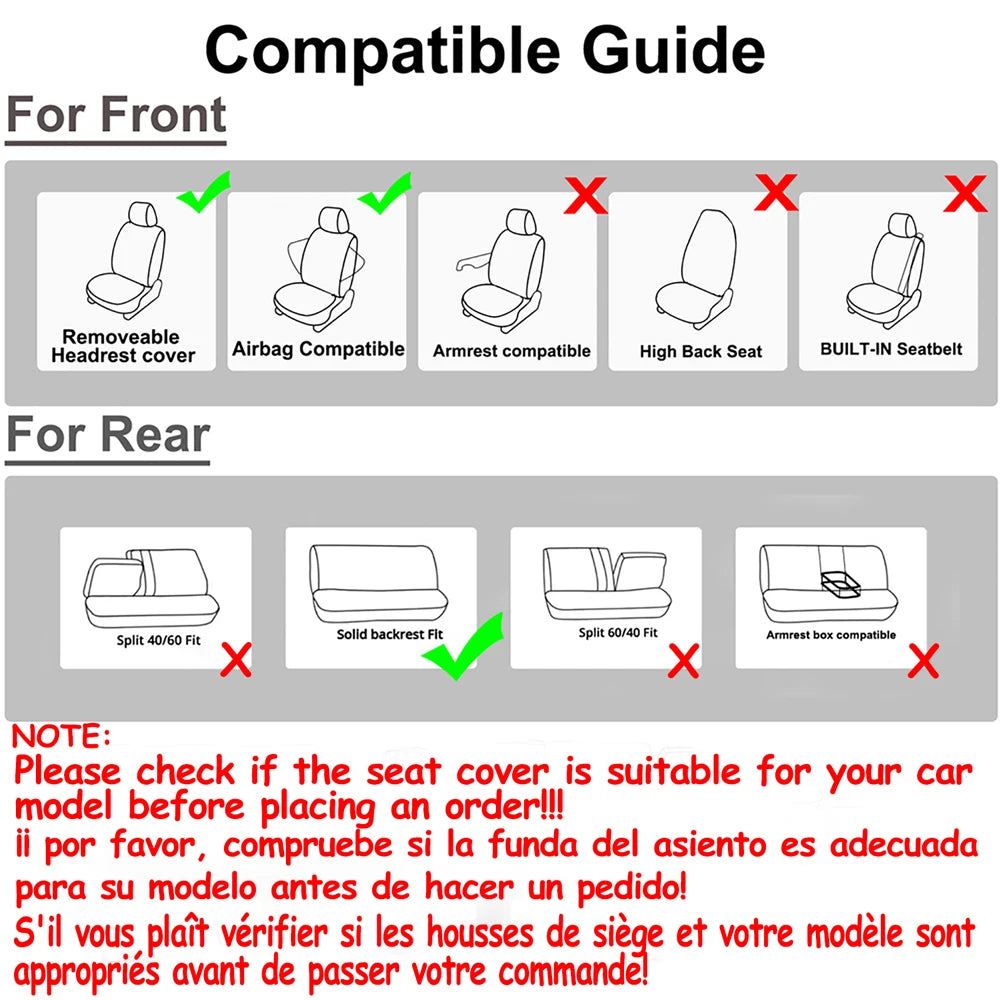 AUTO PLUS  Car Seat Covers Universal Size Fit For Most Car Suv Truck Van Car Accessories Interior Seat Covers For Car Full Set sayaragear