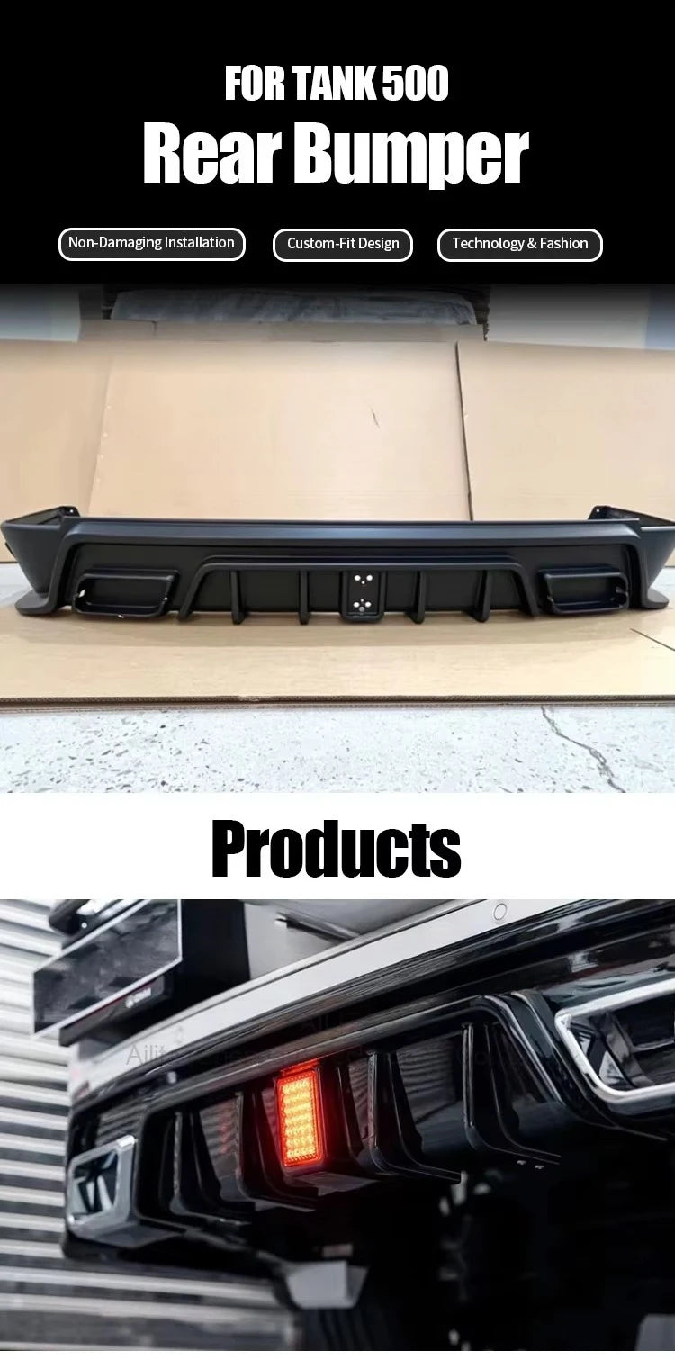 Car Modification Accessories High Quality ABS Hurricane Knight Rear Bumper for GWM Tank 500custom sayaragear