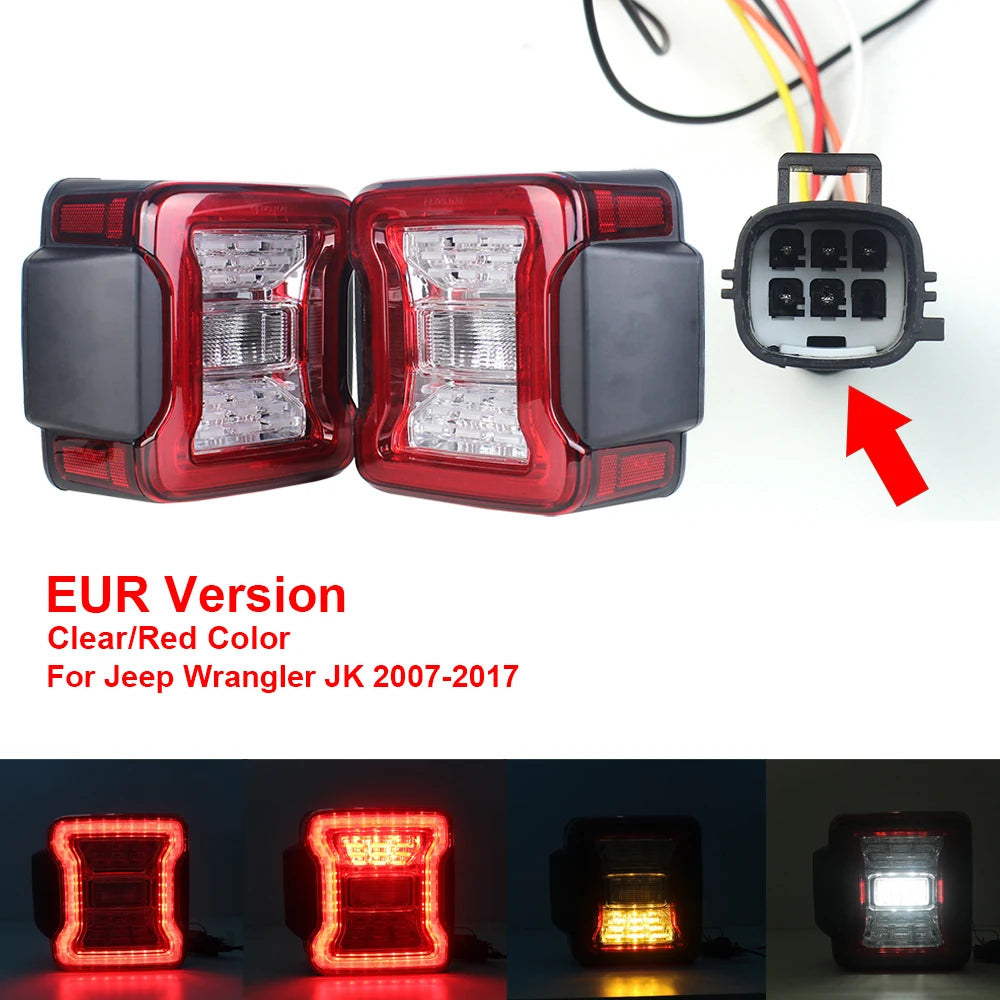 for Jeep Wrangler JK 2007-2018 LED Tail Light Taillight Assembly Rear Lamps Brake Reverse Light Daytime Running Lights sayaragear