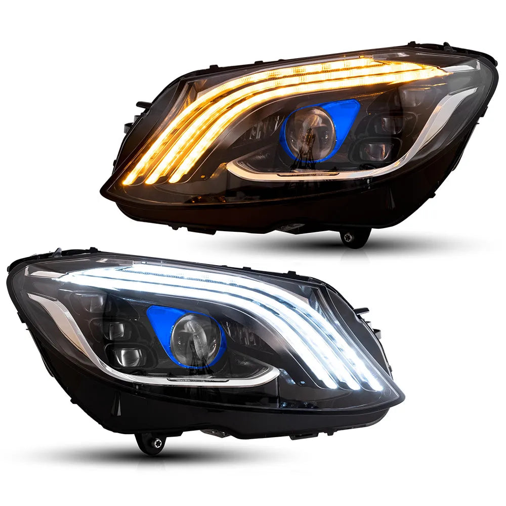 Vland 15-21 Mercedes-Benz C-Class 4th Gen (W205) LED Matrix Headlights Black with DRL High Low Beam Front Headlamp Assembly sayaragear
