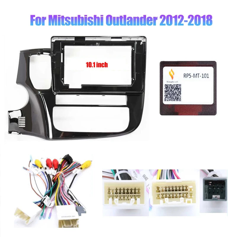9/10.1 inch 2 Din Car Stereo Radio Fascia Panel Audio Frame Cover Trim Kit Face Bezel For Mitsubishi Outlander 2012-2020 2021 sayaragear