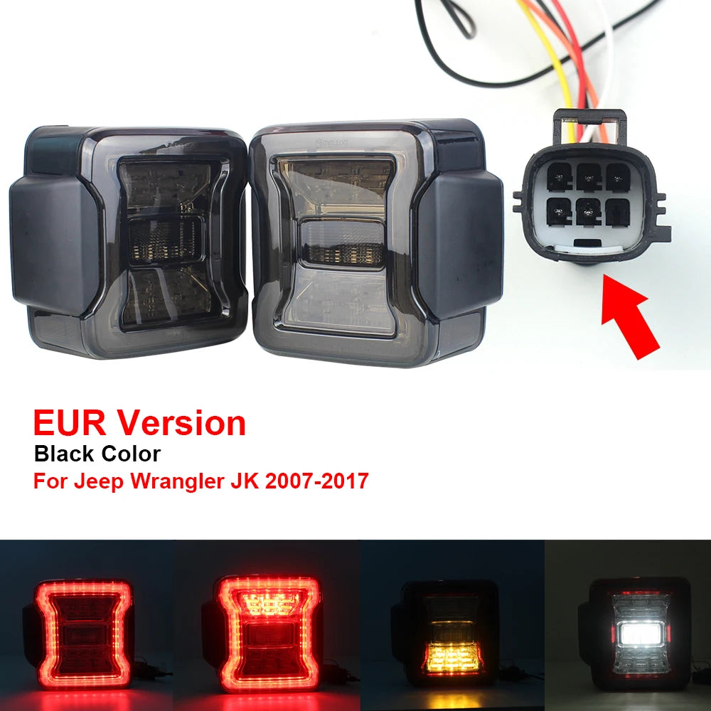 for Jeep Wrangler JK 2007-2018 LED Tail Light Taillight Assembly Rear Lamps Brake Reverse Light Daytime Running Lights sayaragear