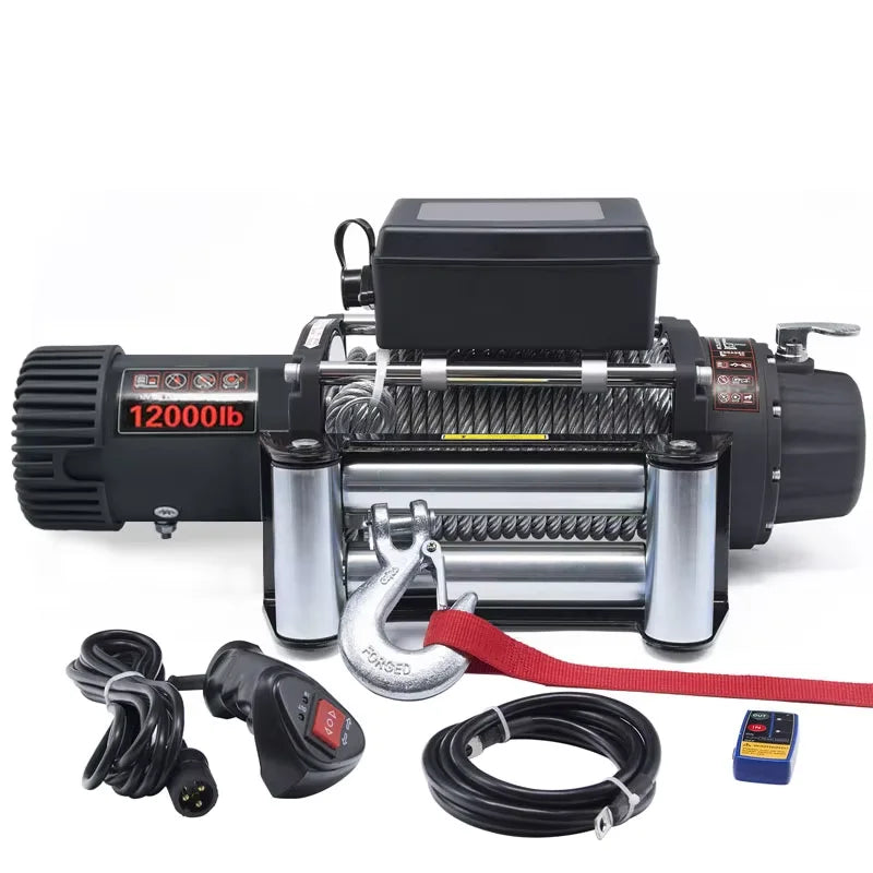 Durable High Quality 12000lbs 24Volt Electric Winch Remote Control Steel Cable for Outdoor 4x4 Vehicle Recovery Workcustom sayaragear