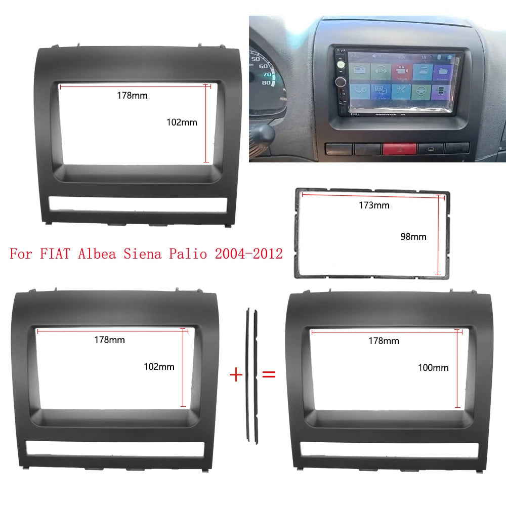 7inch 2DIN Car Radio Stereo Fitting Installation Fascia For FIAT Albea Siena Palio 2004-2012 Perla 2006-2008 Frame Audio Panel sayaragear