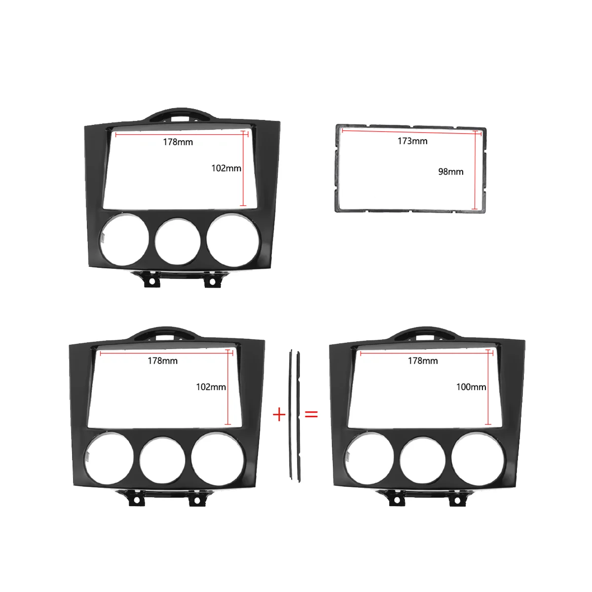 7 INCH 2 Din Car Stereo Radio Fascia for Mazda RX-8 RX8 2003-2008 Dashboard Video DVD Player Panel Frame Mounting Trim sayaragear
