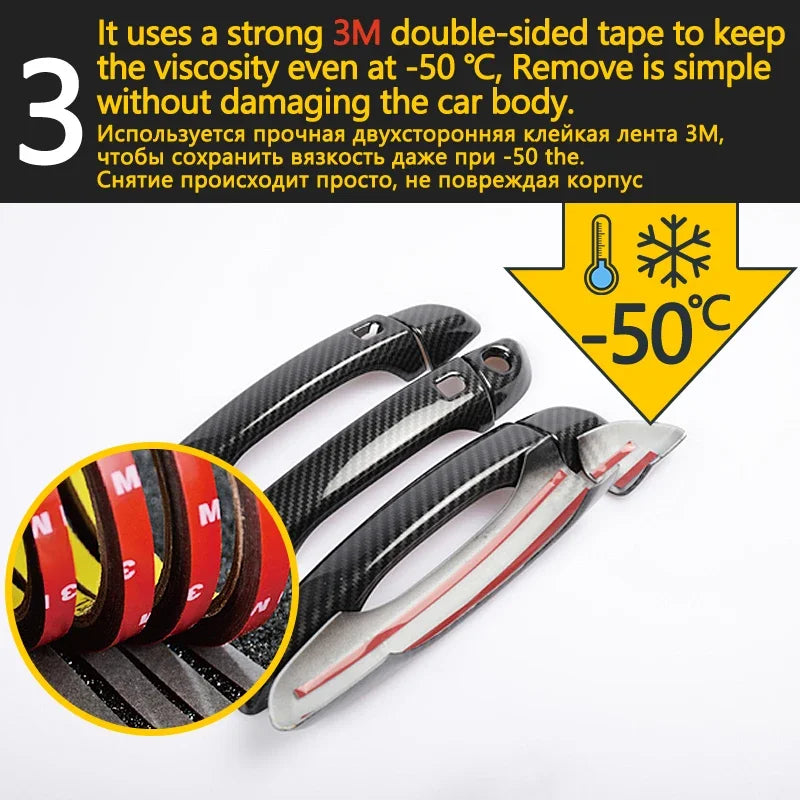 Carbon Fiber Door Handle Cover Accessories for  Chevrolet Sonic AVEO Holden Barina 2011 2012 2013 2014 2015 2016 2017 2018 2019 sayaragear