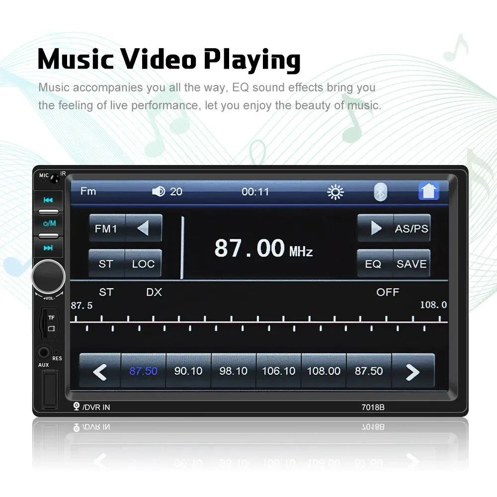 7" Double 2 DIN Car Stereo Radio MP5 Touch Screen Bluetooth FM USB + Rear Camera sayaragear