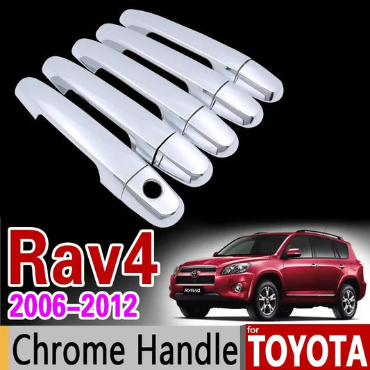 Chrome Door Handle Cover Trim Set for Toyota RAV4 30 XA30 2006 2007 2008 2009 2010 2011 2012 RAV 4 Car Accessories Stickers sayaragear