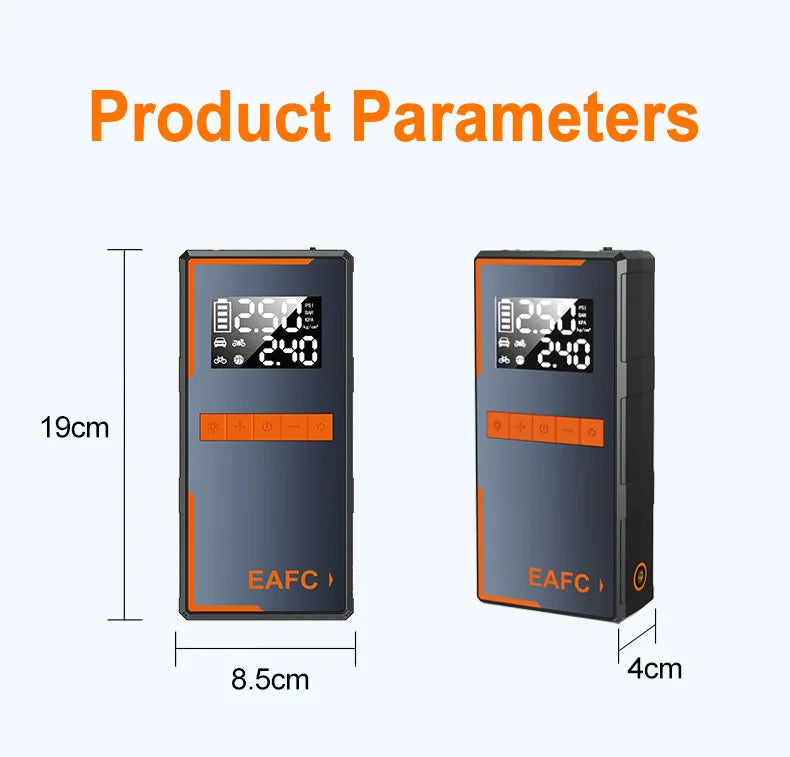 2025 Newest All-in-One Car Emergency Jump Starter & Air Pump 1200A Peak 150PSI Tire Inflator with LED Light & Power Bank sayaragear