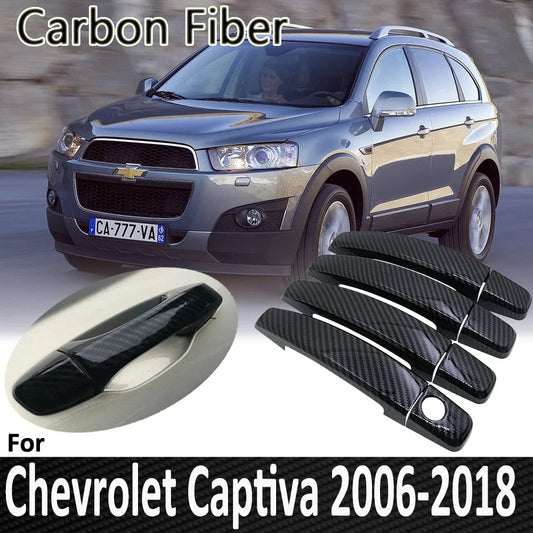 Black Carbon Fiber for Chevrolet Holden Captiva Daewoo Winstorm 2006~2018 2014 2015 2016 2017 Door Handle Cover Car Accessories sayaragear