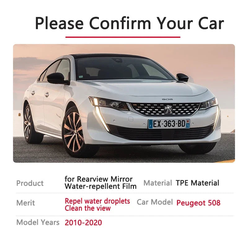 Full Cover Anti Fog Film Rainproof Rearview Mirrors for Peugeot 508 508sw 508GT RXH 2010~2020 Accessories 2012 2015 2016 2017 sayaragear
