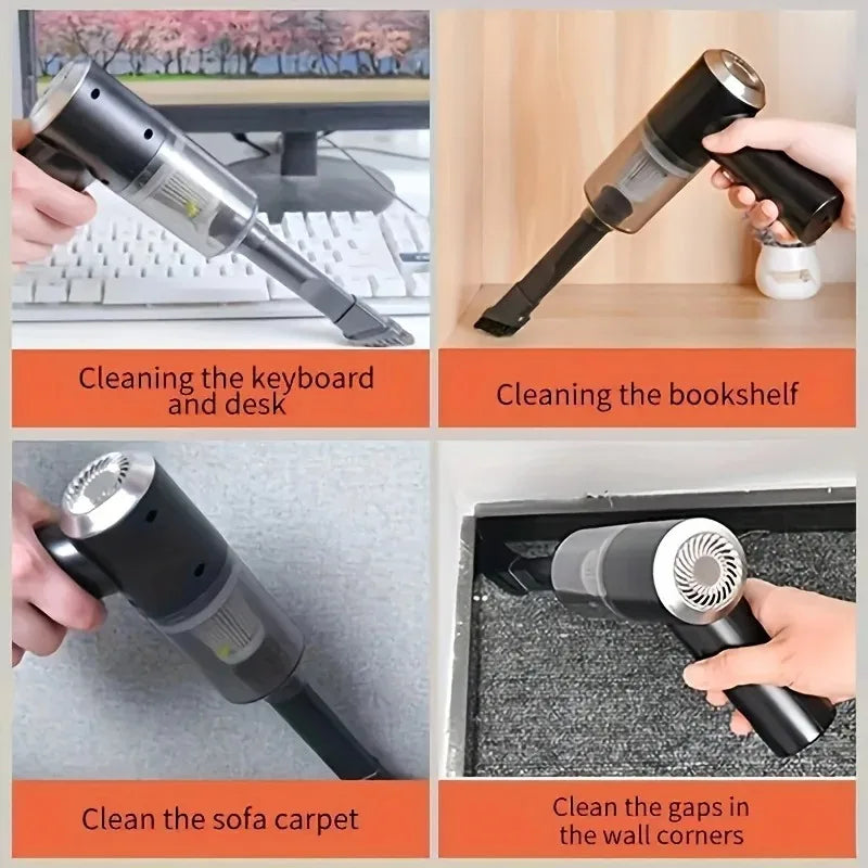Wireless Car Vacuum Cleaner USB Charging 1200mAh Portable Cleaning Appliance Mini Wet and Dry Blow Vacuum Cleaner Household sayaragear