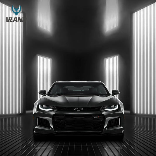 VLAND 2016-2018 Camaro & 19-2024 Camaro ZL1 LED Dual Beam Projector Headlights Black Housing Headlamp Assembly sayaragear
