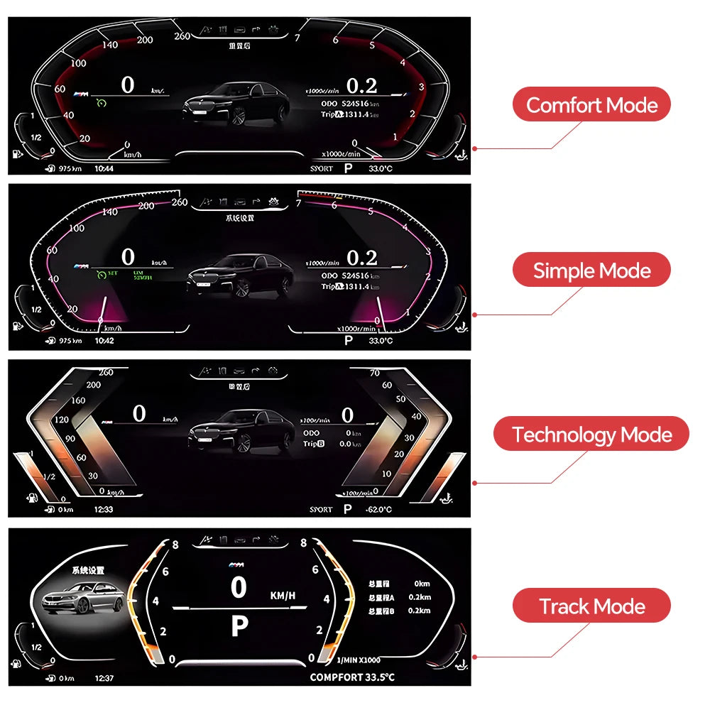 Dashboard Displayer Digital Cluster Instrument Speedometer for BMW X3 X4 X5 X6 5Series  6Series 7Series F10 F25 F26 F07 F15 F16 sayaragear