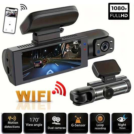 1080P WIFI Dual camera Dash Cam for cars,Front And Inside,car camera with IR Night Vision,Loop Recording,wide angle Car DVR Came sayaragear