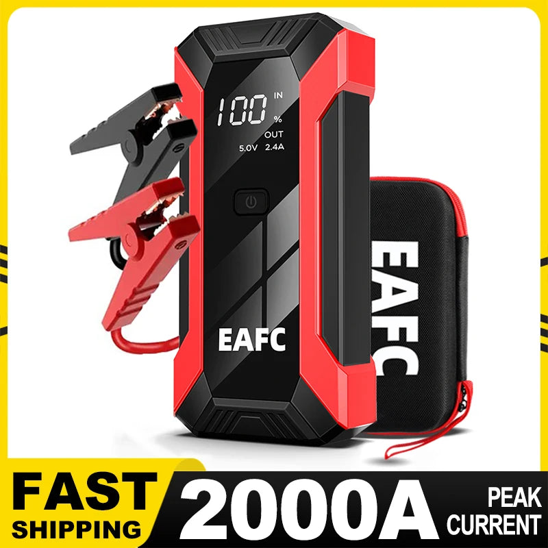 2000A Portable MultiFunction Emergency Booster Car Emergency Mobile Power Battery Charger 12V Car Jump Starter with LED Light sayaragear