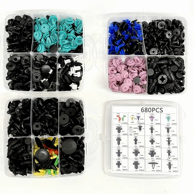 800pcs-100Pcs Car Fastener Clip Kit Fender Rivet Plastic Clips Auto Body Push Retainer Pin Rivet Bumper Door Trim Panel Repair sayaragear