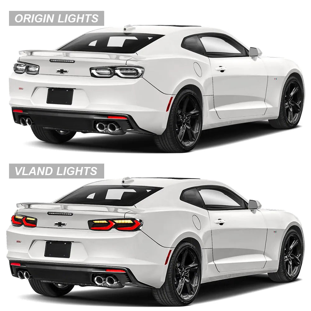 Vland 19-24 Camaro LED Tail Lights With Sequential Turn Signal Rear Lamp Assembly Upgrade sayaragear