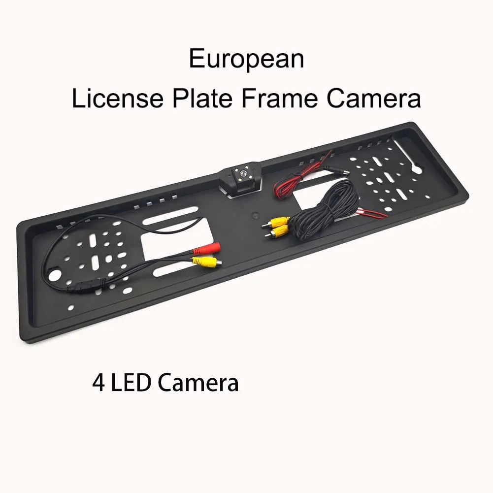 4/8/12LED European License Plate Rearview Camera Frame Reverse Backup Camera Night Vision for Truck Car SUV, Camper Pickup sayaragear