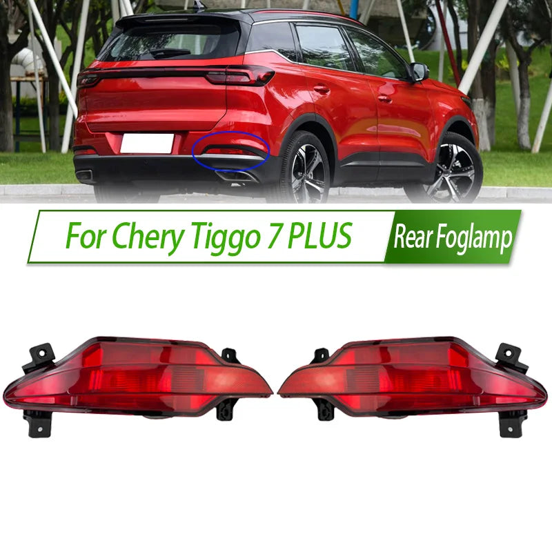 For Chery Tiggo 7 PLUS Rear Bumper Fog Light Reflector Stop Light Rear Fog Light Foglamp Brake Lamp Warning Lamp Frame Cover sayaragear