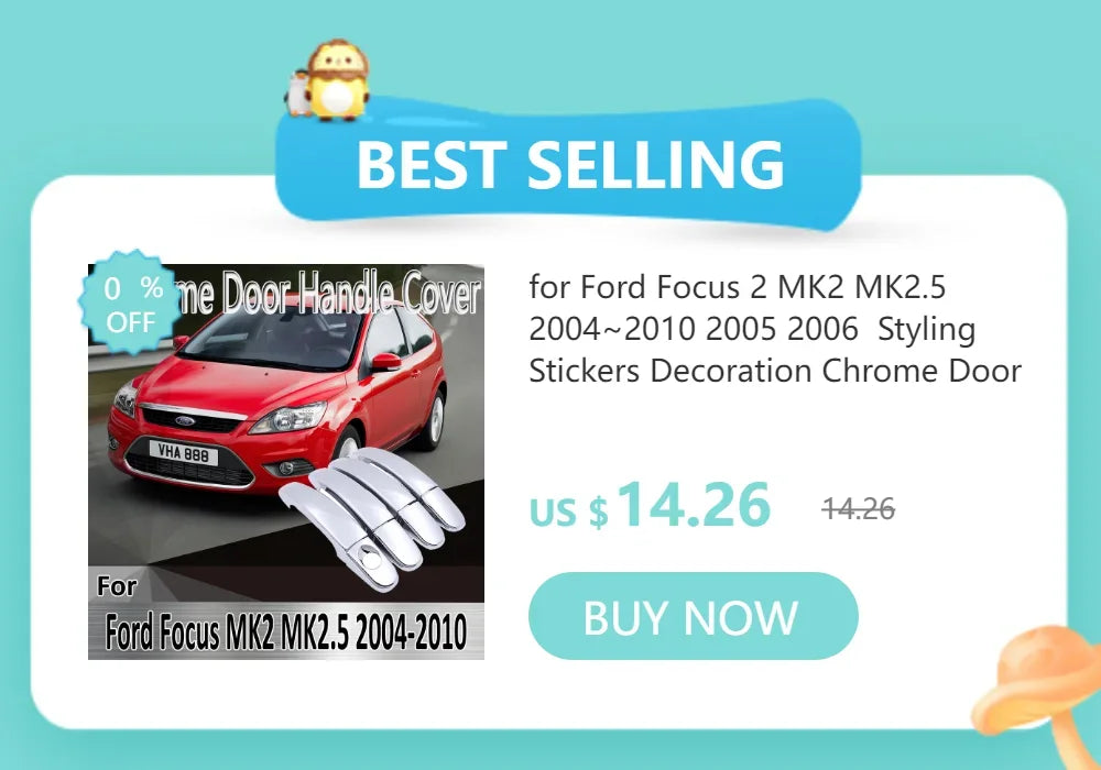 Black Carbon Fiber for Ford Focus 2 MK2 MK2.5 2004 2005 2006 2007 2009 2010 Door Handle Cover Sticker DecorationsCar Accessories sayaragear