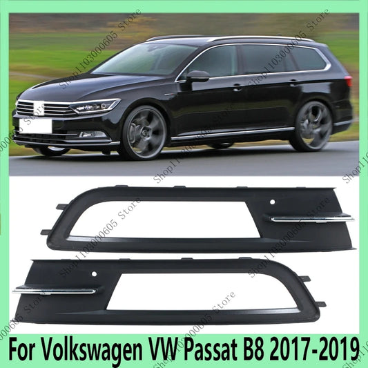 For Volkswagen VW Passat B8 2017 2018 2019 Car Front Bumper Fog Light Frame Grille Protection Cover 3G0853665A 3G0853666 - sayaragear